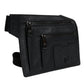 Black Calfskin Leather Messenger Crossbody Bag