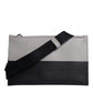 Black White Leather Logo Embossed Crossbody Bag