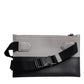 Black White Leather Logo Embossed Crossbody Bag