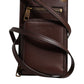 Brown Leather Neck Strap Cross Body Sling Bag