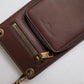 Brown Leather Neck Strap Cross Body Sling Bag