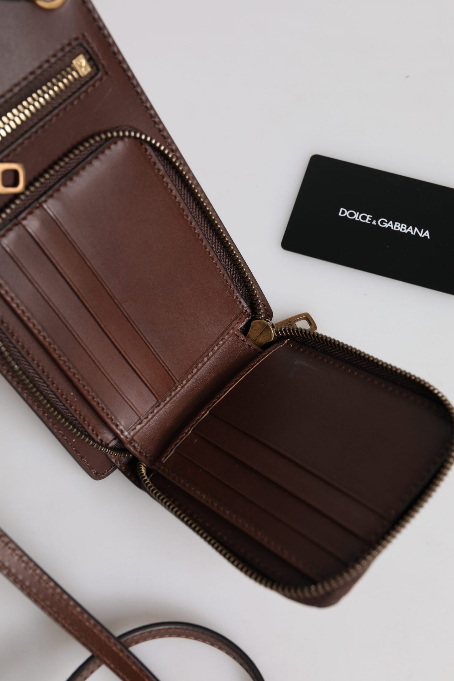 Brown Leather Neck Strap Cross Body Sling Bag