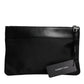 Multicolor Leopard Jacquard Print Logo Plaque Pouch Bag