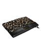 Multicolor Leopard Jacquard Print Logo Plaque Pouch Bag