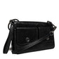 Black Leather Logo Purse Shoulder Crossbody Bag
