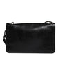 Black Leather Logo Purse Shoulder Crossbody Bag