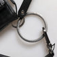 Black Leather Logo Purse Shoulder Crossbody Bag