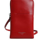 Red Leather Purse Phone Sling Crossbody Neck Strap Bag