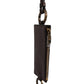 Brown Calf Leather Lanyard Logo Card Holder Wallet