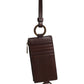 Brown Calf Leather Lanyard Logo Card Holder Wallet
