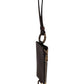 Brown Calf Leather Lanyard Logo Card Holder Wallet