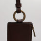 Brown Calf Leather Lanyard Logo Card Holder Wallet