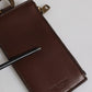 Brown Calf Leather Lanyard Logo Card Holder Wallet