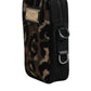 Multicolor Leopard Jacquard Logo Plaque Neck Strap Bag