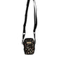 Multicolor Leopard Jacquard Logo Plaque Neck Strap Bag