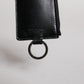 Black Calf Leather Lanyard Logo Card Holder Wallet