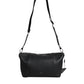 Black Leather Logo Plaque Shoulder Crossbody Bag