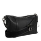 Black Leather Logo Plaque Shoulder Crossbody Bag