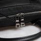 Black Leather Document Briefcase Top Handle Bag