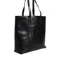 Black Calf Leather Shopping Tote Shoulder Bag