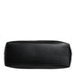 Black Calf Leather Shopping Tote Shoulder Bag