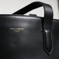 Black Calf Leather Shopping Tote Shoulder Bag