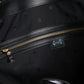 Black Calf Leather Shopping Tote Shoulder Bag