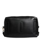 Black Calfskin Leather Hand Shoulder Duffle Bag