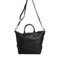 Black Calfskin Leather Hand Shoulder Duffle Bag