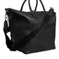 Black Calfskin Leather Hand Shoulder Duffle Bag