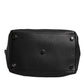 Black Calfskin Leather Hand Shoulder Duffle Bag