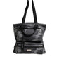 Gray Camo Cotton Multiple Compartments Tote Bag