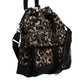 Multicolor Leopard Cotton Shoulder Bucket Bag