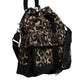 Multicolor Leopard Cotton Shoulder Bucket Bag