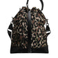 Multicolor Leopard Cotton Shoulder Bucket Bag