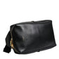 Black Logo Leather Belt Waist Shoulder Men Crossbody Bag