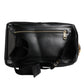 Black Logo Leather Belt Waist Shoulder Men Crossbody Bag