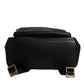 Black DG Leather Logo Print Travel Back Pack Bag