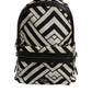 Black White Nylon Leather Travel Back Pack Bag