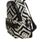 Black White Nylon Leather Travel Back Pack Bag