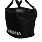 Black Nylon White Iconic Logo Shoulder Bucket Bag