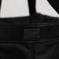 Black Nylon White Iconic Logo Shoulder Bucket Bag