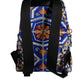 Multicolor Majolica Print Nylon Travel Backpack Bag
