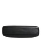 Black Logo Plaque Leather Messenger Shoulder Strap Bag