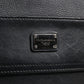 Black Logo Plaque Leather Messenger Shoulder Strap Bag