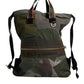 Military Green Patchwork Rucksack Backpack Bag