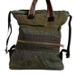Military Green Patchwork Rucksack Backpack Bag