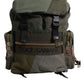 Military Green Patchwork Travel Backpack Bag