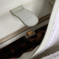 White Rafia Leather Top Handle Crossbody Bag