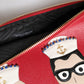 Red #DGFamily Embellished Leather Clutch Bag